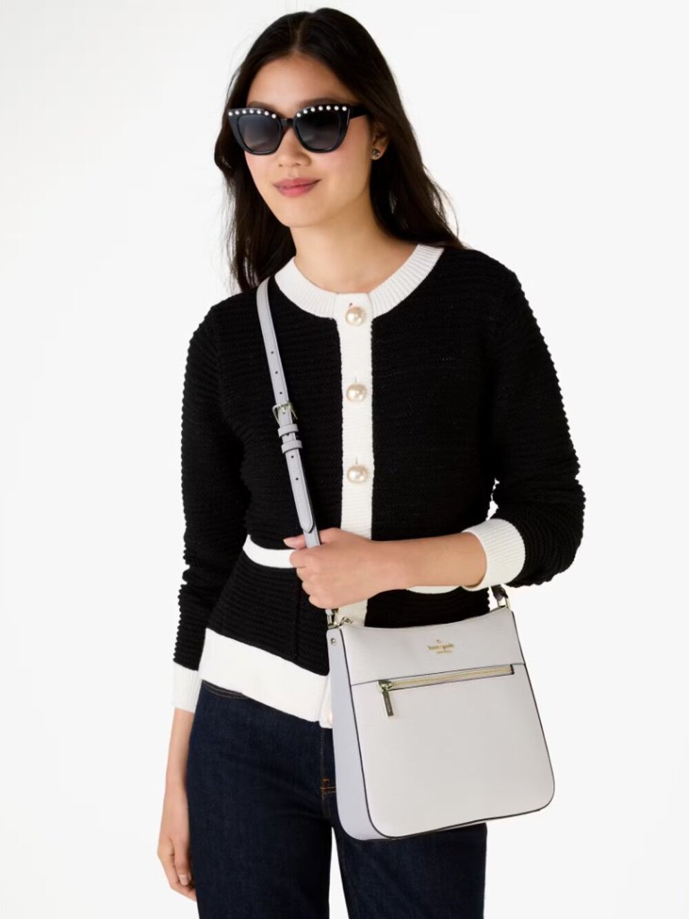 Kate Spade Lena Colorblock Large Swingpack Crossbody in Mountain Gray Multi -EUC - Picture 5 of 14